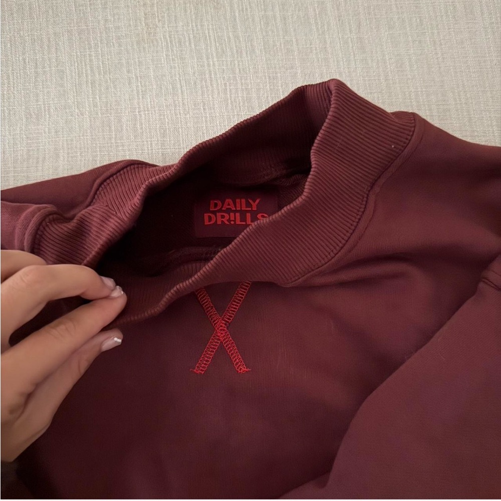Daily Drills Crewneck Sweater - Burgundy - Picture 2 of 4